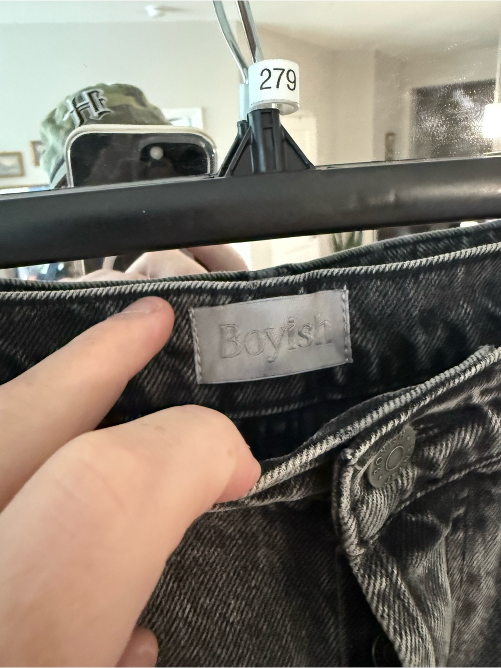 Boyish Ziggy High Rise Relaxed Jeans Toxic Avenger Gray Black Size 27 - Picture 3 of 8